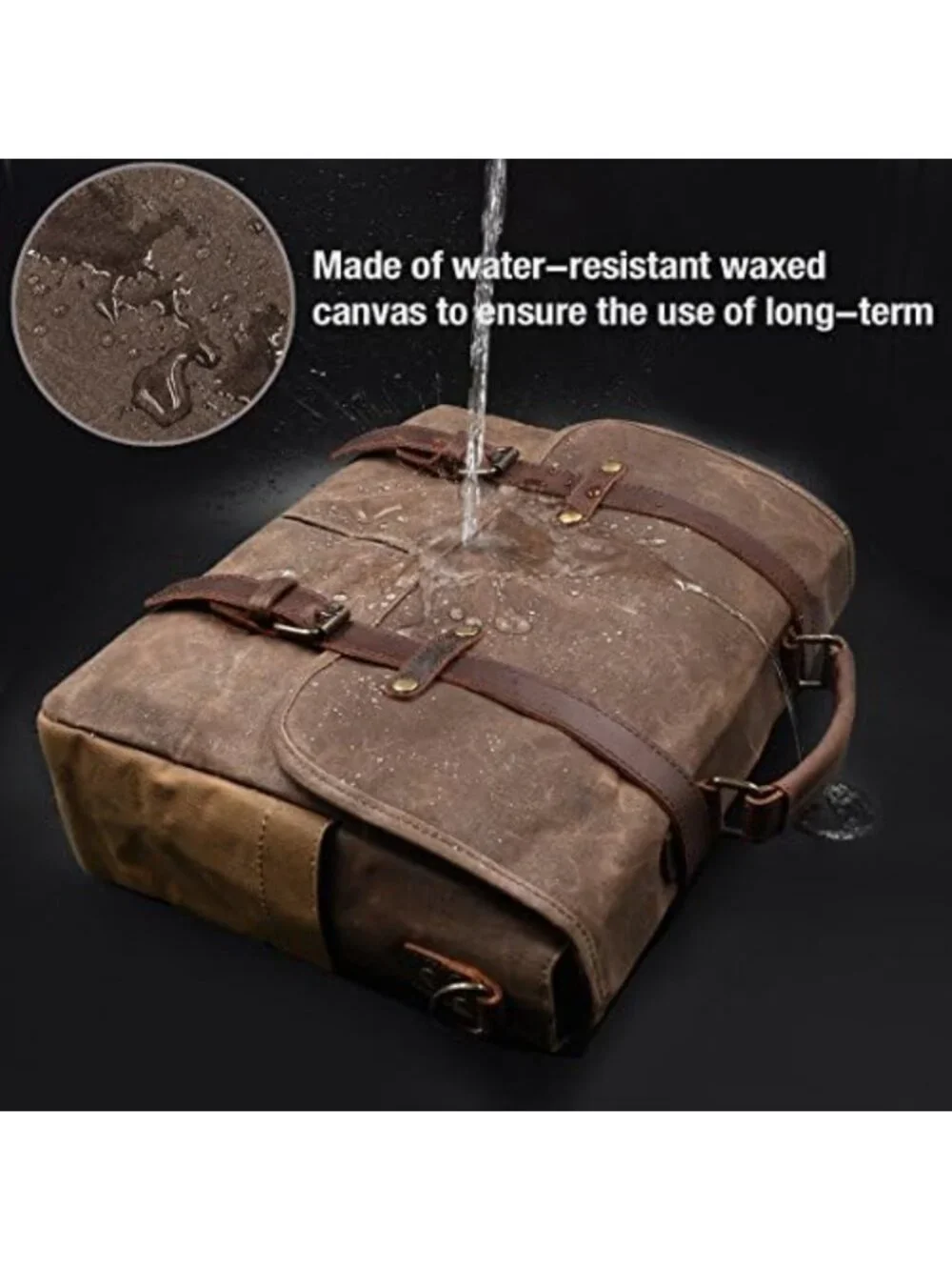 Stylish 15.6 Inch Men's Messenger Bag | Business Office Work Briefcase - Brown